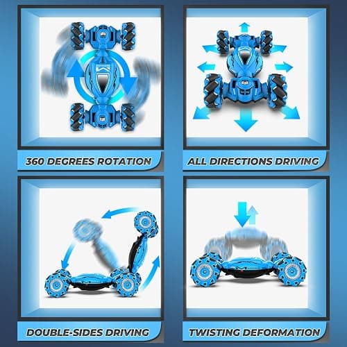 Dysaim Gesture RC Car, Gesture Sensing RC Stunt Car Toys for Kids 6-12 yr, 2.4GHz 4WD Hand Remote Control with Lights Music, Off-Road 360° Rotation Drift for Birthday Toy Gifts thumbnail 7
