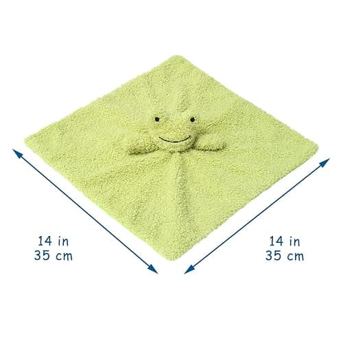 Doindute Baby Green Frog Soft Stuffed Animal Security Blanket, Plush Frog Character Lovey Blanket, Baby Shower/Nursery Gift, Newborn Infant Toddler Snuggle Blankie for Boys Girls, 14 Inches thumbnail 2