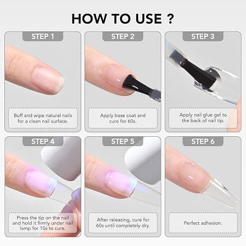 GAOY Nail Glue Gel for Acrylic Tips, 16ml Clear Glue Gel for Sheer Press on Nails for Long Lasting UV Light Cure DIY thumbnail 2