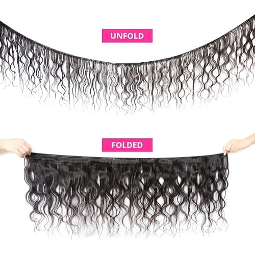 Body Wave Bundles Human Hair 14 16 18 Inch Unprocessed Brazilian Virgin | 3 Bundles Human Hair Extensions for Black Women Quick Weave Natural Black thumbnail 5