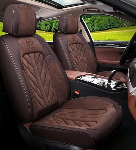 Saienno MM01 Seat Covers 5-Seater Full Set Suitable for Most Cars,Cars,SUV, Pickup Ttrucks, Airbags CompatibleCar Seat Cushion Protectors (Brown) - Image 1