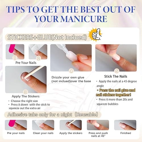 Nude Press On Nails Short - KQueenest Chrome Press On Nails Square, Sparkly Fake Nails Press ons, Bling Glazed Glue on Nails Short Coffin, Cute Shiny False Nail Gel Stick On Nails for Women Weddings thumbnail 5