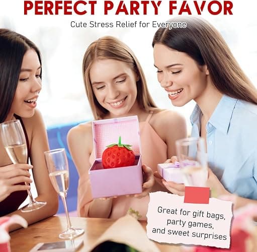 Strawberry Squishy, Realistic Strawberry Ball Relieve Stress and Anxiety,Party Favor Slow Rise Pressure Release Toy Desktop Decoration thumbnail 7