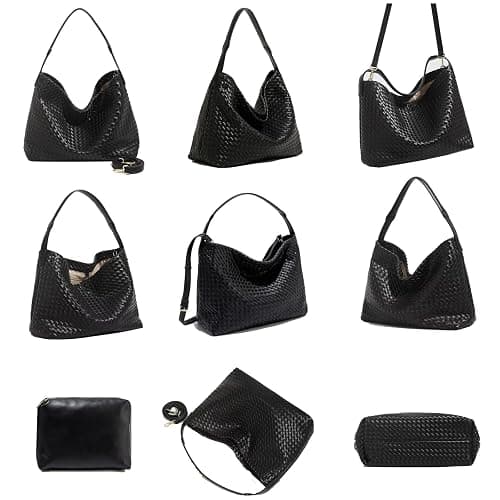JINMANXUE Women Boston Bag, Woven Hobo Tote Handbag and Purses, Female Satchel Messenger Bags, Fashion Shoulder Crossbody Bag thumbnail 7