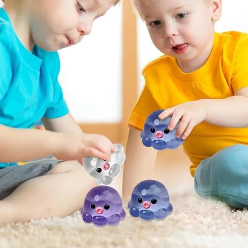 3PCS Clear Jellyfish Squishy Toys, Novelty Soft Handmade Octopus Stress Reliefing Toy, 2.4*2.4'' Cute Mini Crystal Octopus Squeezing Toy for Mood Reliefing thumbnail 8