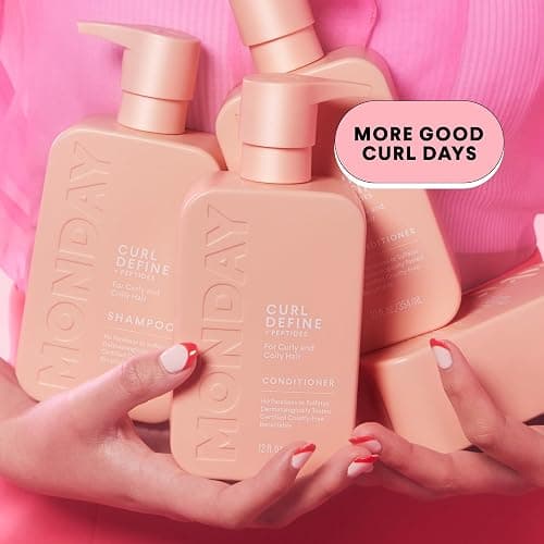 MONDAY HAIRCARE Curl Define Shampoo + Conditioner Set (2 Count) 12 oz Each Nourishes Curls, Tames Frizz, Coconut Oil and Shea Butter Enhance Shine, 100% Recyclable Bottle thumbnail 6