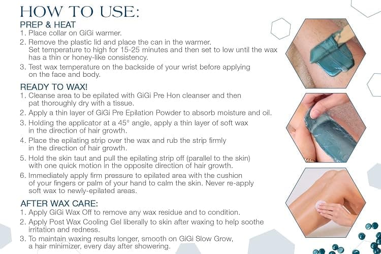 GiGi Soothing Azulene Hard Wax Beads, Gentle Formula for Sensitive Skin, No Strips Needed for Full Body & Face Waxing, 32 oz, 1-pack thumbnail 5