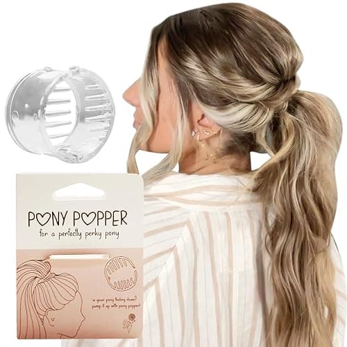 Pony Popper Clip – High Ponytail Holder for Full, Voluminous Styles, Versatile Accessory for All Hair Types, Ponytail Volumizer for Thick & Long Hair, Fancy Accessories for Women, Clear Pony Popper - Image 1