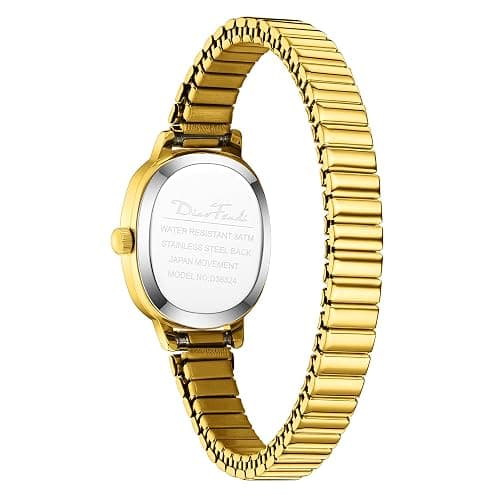 Diaofendi Petite Women's Easy Reader Analog Watch, Rectangular Watch, Stainless Steel Expansion Band, Water-Resistant thumbnail 3