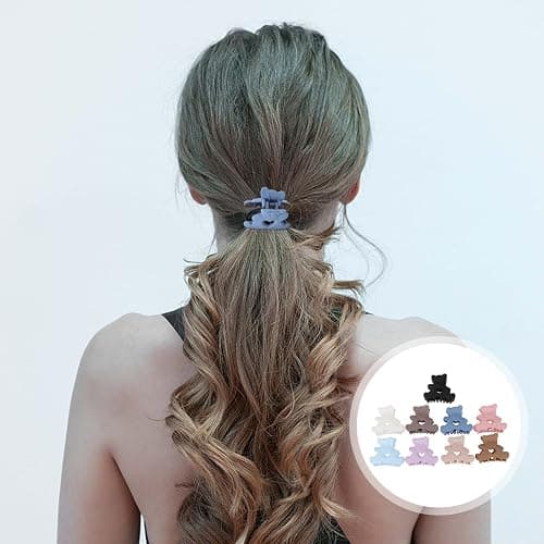 FOMIYES 9pcs Plastic Bear Hair Claws, Small Claw Clips, Bear Hair Barrettes, Thick Hair Clips,Stylish Jaw Clips, Cute Frosted Claw Clip for Woman thumbnail 8