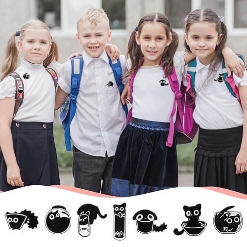 7 Pcs Enamel Pin Funny Reading Animal Brooch Alloy Cute Cartoon Lapel Pins Cat Clip Decoration Badges for Backpacks Clothes Jackets Bags Hat - Kitten and cup bowl thumbnail 6