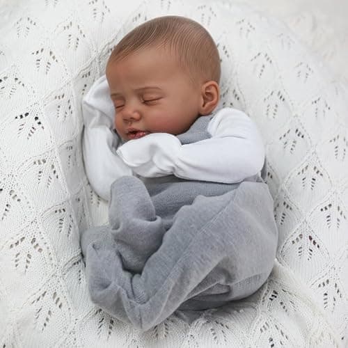CHAREX Realistic Reborn Baby Dolls Black - 18 Inch Real Life Baby Doll African American Real Baby Boy, Lifelike Newborn Baby Doll Poseable Soft Body, Gift Set with Accessories for Kids Aged 3+ thumbnail 3