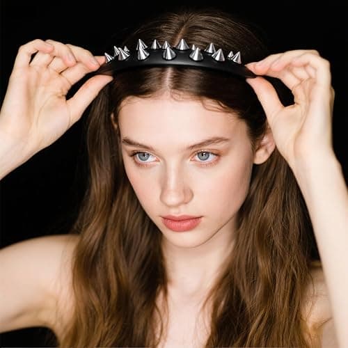 CZMZHFC Goth Punk Hair Accessories, Spiky Headband, Emo Hair, Gothic Hairband Stage Styling Hairs Clips Set, Rock and Roll Accessories thumbnail 5