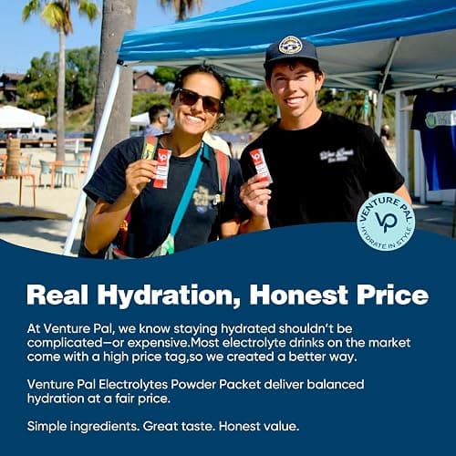 Venture Pal High Sodium Sugar Free Electrolytes Powder Packet - Hydration Packets with Vitamin, Sodium & Potassium | Zero Calories | Vegan, Keto & Paleo Friendly Electrolyte Drink Mix - 30 Sticks thumbnail 8