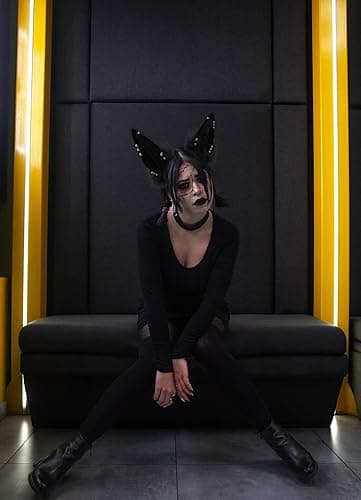 Loiahoer Wolf Fox Jackal Ears Headband Animal Fur Headwear Handmade Head Accessories for Halloween Cosplay Fancy Dress Party thumbnail 8