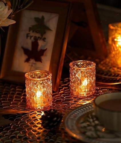 36pcs Gold Votive Candle Holders, Tealight Candle Holder Glass for Diwali, Gold Candle Holders for Wedding Table Centerpiece, Bridal Shower & Home Parties Supplies Decor thumbnail 6
