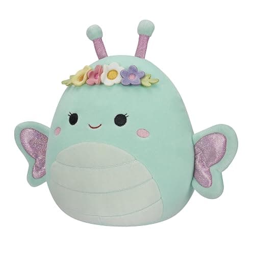 Squishmallows Original 8-Inch Reina Green Butterfly with Flower Crown - Official Jazwares Large Plush thumbnail 3