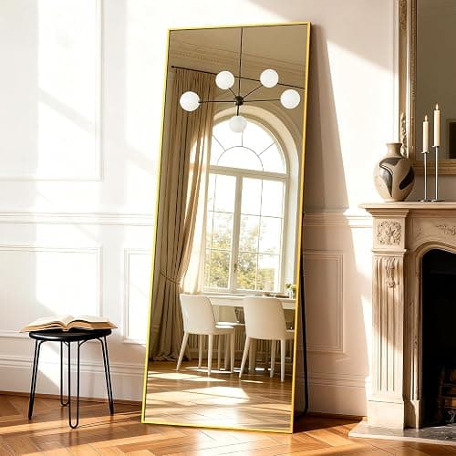 Simple Deluxe Full Length Mirror, 71"x26"Large Floor Mirrors, for Wall Door Bedroom Bathroom Living Room (Gold) - Image 1