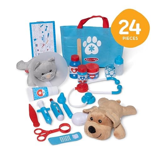Melissa & Doug Examine and Treat Pet Vet Play Set, 24-Piece Animal Doctor Playset with Dog & Cat Plushies, Pet Doctor Kit & Accessories, Preschool Toys for Girls & Boys Ages 3+ thumbnail 9