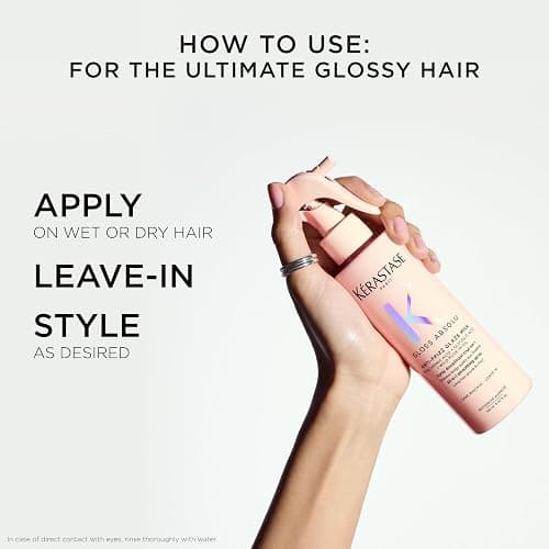 Kerastase Gloss Absolu Anti-Frizz Glaze Milk - Instantly Detangles, Hydrates & Smooths, Eases Blow-Dry, Absorbs Frizz & Fly-Aways, Protects from Heat & Humidity, For Long Hair thumbnail 7