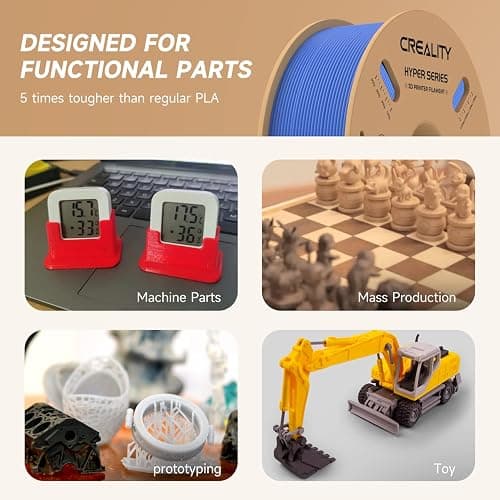 Official Creality Hyper PLA Filament 1.75mm, High Speed PLA 30-600mm/s 3D Printer Filament, Dimensional Accuracy +/-0.02mm, Fit Most FDM 3D Printers，1KG(2.2lbs) Spool Blue thumbnail 6