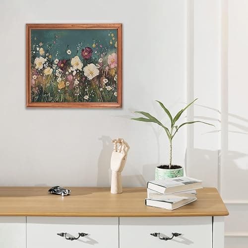 RLTXBUK Vintage Floral Diamond Art Kits, Rustic Cottagecore Wildflower Field Botanical Gem Diamond Painting Art Kits for Adults Kids Beginners, Cottagecore Floral Room Decor 9.8x11.8 Inch thumbnail 6