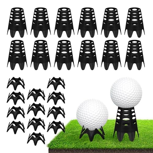 Rolitwils Golf Simulator tees, 24Pcs Plastic Golf Mat Tees for Home, Outdoor or Indoor Golf Tees for Training, Practice Golf tees for Winter Turf and Driving Range, Pack of 12 Tall & 12 Small - Image 1