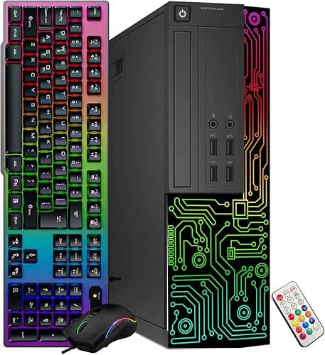 Dell Gaming OptiPlex Desktop RGB Computer PC, Intel Core i7, GeForce GT 1030 2GB GDDR5, 16GB RAM, 512GB SSD, 24 Inch HDMI Monitor, Keyboard Mouse and Headset, WiFi, Windows 10 Pro (Renewed) thumbnail 2