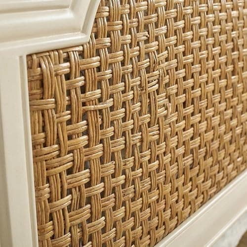 Starlight Canyon Home Brand White Melanie Bed Queen Metal Bed Rails Included Farmhouse Style Sturdy Wooden Frame Solid Cane Construction Comfortable Sleep Solution thumbnail 6