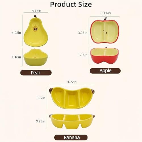 1 PCS Ceramic Fruit-shaped Dipping Dishes Set Soy Sauce Dishes, 3 oz Ceramic Dipping Bowls, Sauce Cups, Dinnerware and Accessories, Housewarming Gifts, Ketchup, BBQ, Party, Charcuterie Accessories thumbnail 3