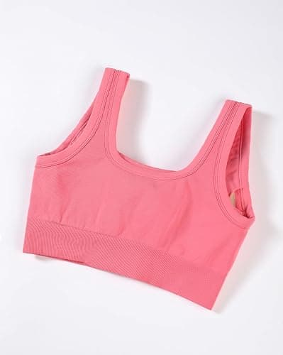 AUROLA Power Womens Square Back Basic Sports Bra - Square Neck Padded Low Impact Yoga Bra Workout Crop Top thumbnail 4