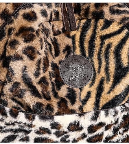HOKMAH Fashion Backpack y2k Purse Backpack, Cute Fuzzy Daypack Grunge Alt Emo Shoulder Bag Cheetah Chic Coquette Harajuku Bag (leopard print) thumbnail 4