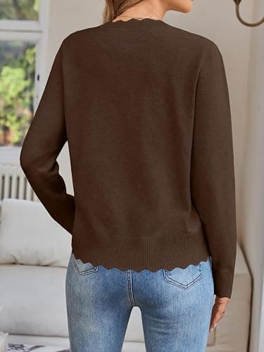 LILLUSORY Womens Cardigan Sweaters Long Sleeve Casual Lightweight Button Down V-Neck Fall Clothes 2025 thumbnail 4