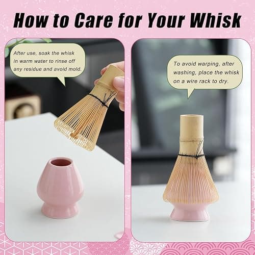 Clay&Fire Matcha Whisk Set, 9 pcs Ceramic Matcha Set, Gifts for Women,Matcha Bowl with Spout and Whisk, Matcha Kit for Matcha Lovers, Ideal Gift Christmas, Birthday, Anniversary(Pink) thumbnail 6