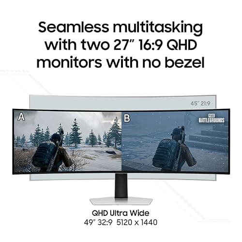 Samsung 49" Odyssey (G93SC) Series QD-OLED Curved Gaming Monitor | 240Hz, 0.03ms, DQHD, G-Sync Compatible, FreeSync Premium Pro, Adjustable Stand (LS49CG932SNXZA) thumbnail 10