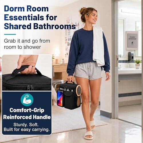 Dorm Room Essentials for Guys Girls, Quick Dry Mesh Shower Caddy Portable | Large Travel Toiletry Shower Bag for Full-Sized Bottles, Makeup Organizer for College Camping Cruise Ship, Women & Man Gifts thumbnail 6