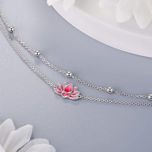 🩷LINGBG JEWELRY Anklet for Women S925 Sterling Silver Adjustable Foot Charm Ankle Bracelet Anklets Jewelry 9.5-10.5 Inches thumbnail 3
