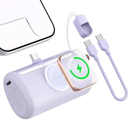 RORRY Mini Portable Charger USB C, 10000mAh PD 22.5W Fast Charging Small Power Bank, Travel Essential Battery Pack for iPhone 17/16/15 Series and Apple Watch Ultra/11/10/9/SE, iPad, Purple - Image 1