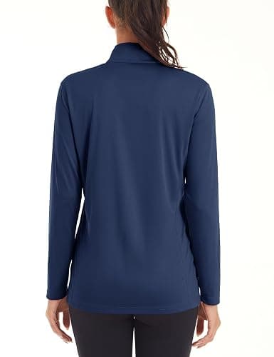 MAGCOMSEN Women's Shirts Long Sleeve 1/4 Zip UPF50+ UV Sun Protection Quick Dry Workout Hiking Athletic Shirts Rash Guard thumbnail 2