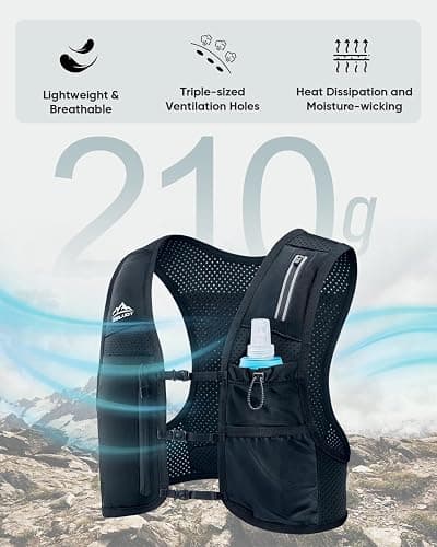 Zelvot Running Vest for Women Men, USA Original Patent, Adjustable Chest Straps Running Hydration Vest with 500ml Soft Flask and Phone Holder, Lightweight Reflective Hydration Backpack for Hiking thumbnail 6