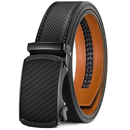 Zitahli Belt Men, Ratchet Belt Dress with 1 3/8" Premium Leather,Slide Belt with Easier Adjustable Automatic Buckle - Image 1