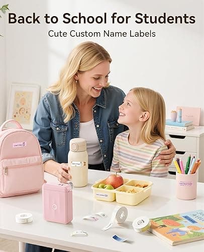 NIIMBOT Label Maker Machine Bluetooth Label Printer for School Home Office Organization, Wireless Mini Labeler D110 Upgraded Version, Label Machine with Label, Pink thumbnail 3