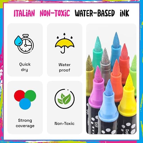 30 Colors Dual Tip Acrylic Paint Markers,Fine Tip and Brush Tip Permanent Acrylic Paint Pens For Rock Painting, Canvas, Wood, Glass, Ceramic, Fabric, Plastic, Egg, Scrapbook,Art Painting Supplies Kit thumbnail 3