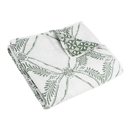 Levtex Home - Kemala Sage - Throw - Medallion - Sage, Cream - Throw Size 50x60in. - Cotton - Image 1