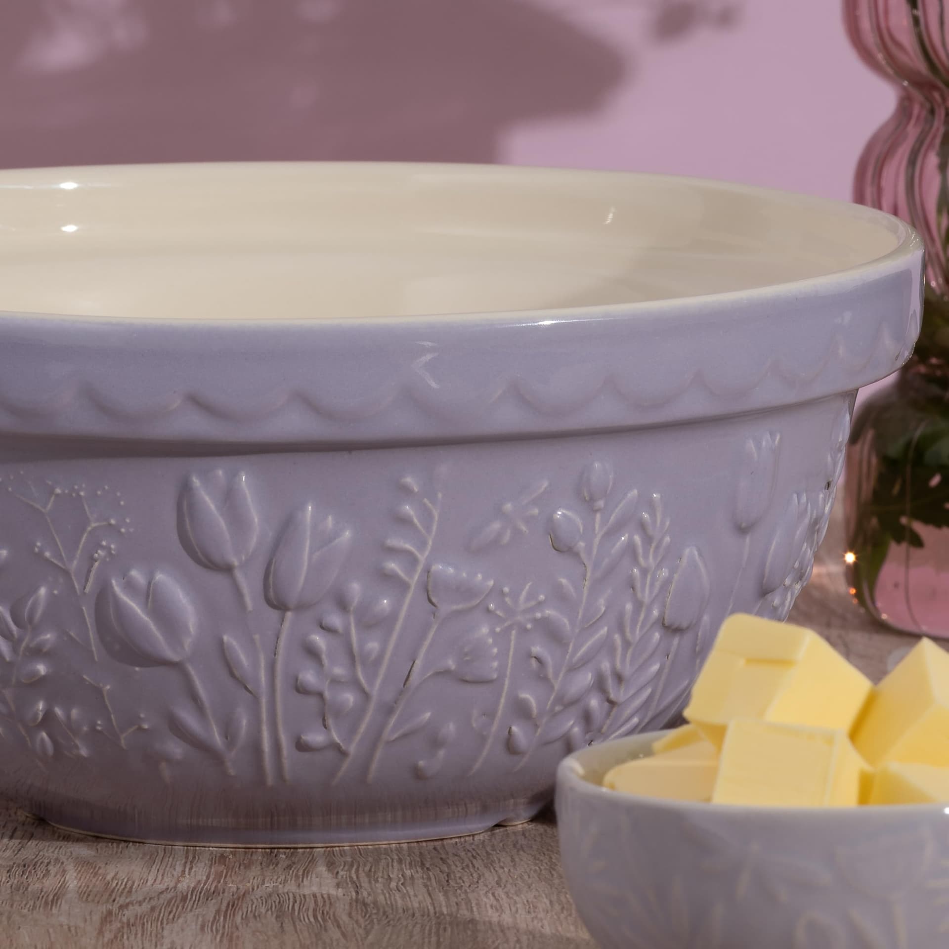 Mason Cash in The Meadow Lilac Tulip Mixing Bowl, 24 cm/2 Litre thumbnail 4
