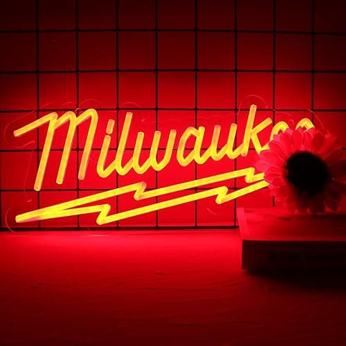 Milwaukee Parts Shop and Repair Service station Neon Sign For Store Garage Party Man Cave Wall Decor Best Gift - Image 1
