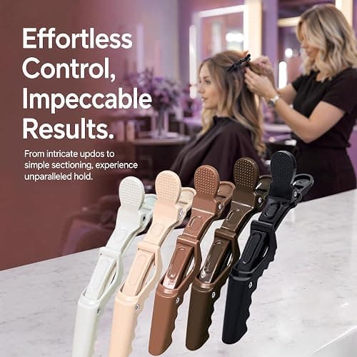 30 Pack Alligator Hair Clips, Sectioning Clips for Salon Coloring, Cutting & Styling, Durable Plastic Barber Hairdressing Tools, Strong Grip Crocodile Clips for Women Men Kids (Multicolored) thumbnail 5