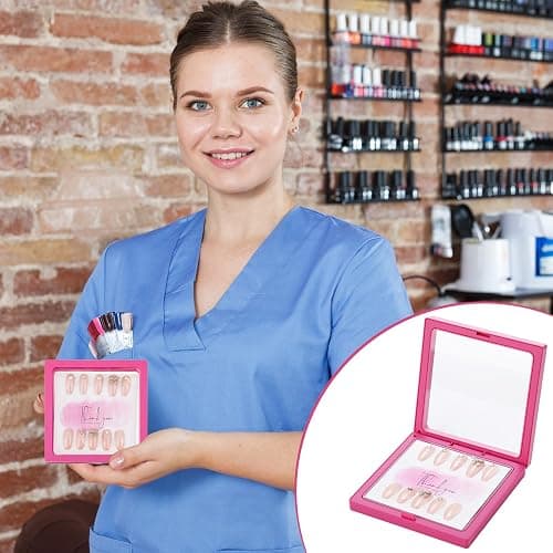 meekoo 30 Pcs Press on Nail Packaging Box with 90 Pcs Adhesive Double Sided Tape Artificial Nail Display Case Storage Container Box Acrylic Packaging Organizer for Home Salon Art (Rose Red) thumbnail 5