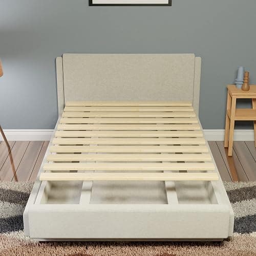 Treaton, 1-Inch Extra Heavy Duty Horizontal Wooden Bunkie Board/Bed Slats, Enhance Mattress Support, Full(54"), Beige thumbnail 2