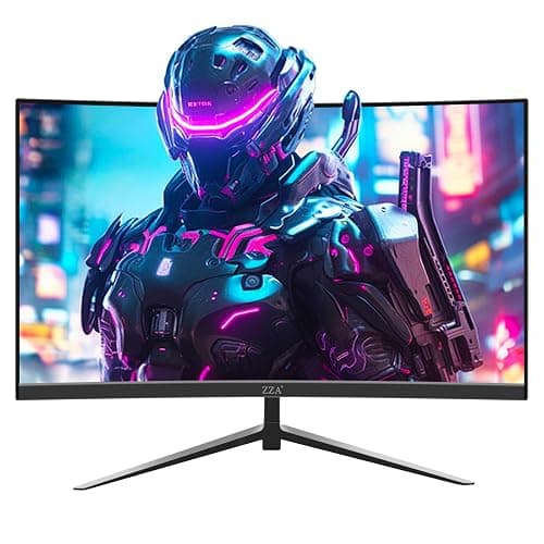 ZZA 27" Curved Gaming Monitor, FHD 1920x1080 200Hz/180Hz, 1800R VA Panel, 95% sRGB Color Gamut, AMD FreeSync Premium, Tilt Adjustable Stand, HDMI & DisplayPort - Black thumbnail 5
